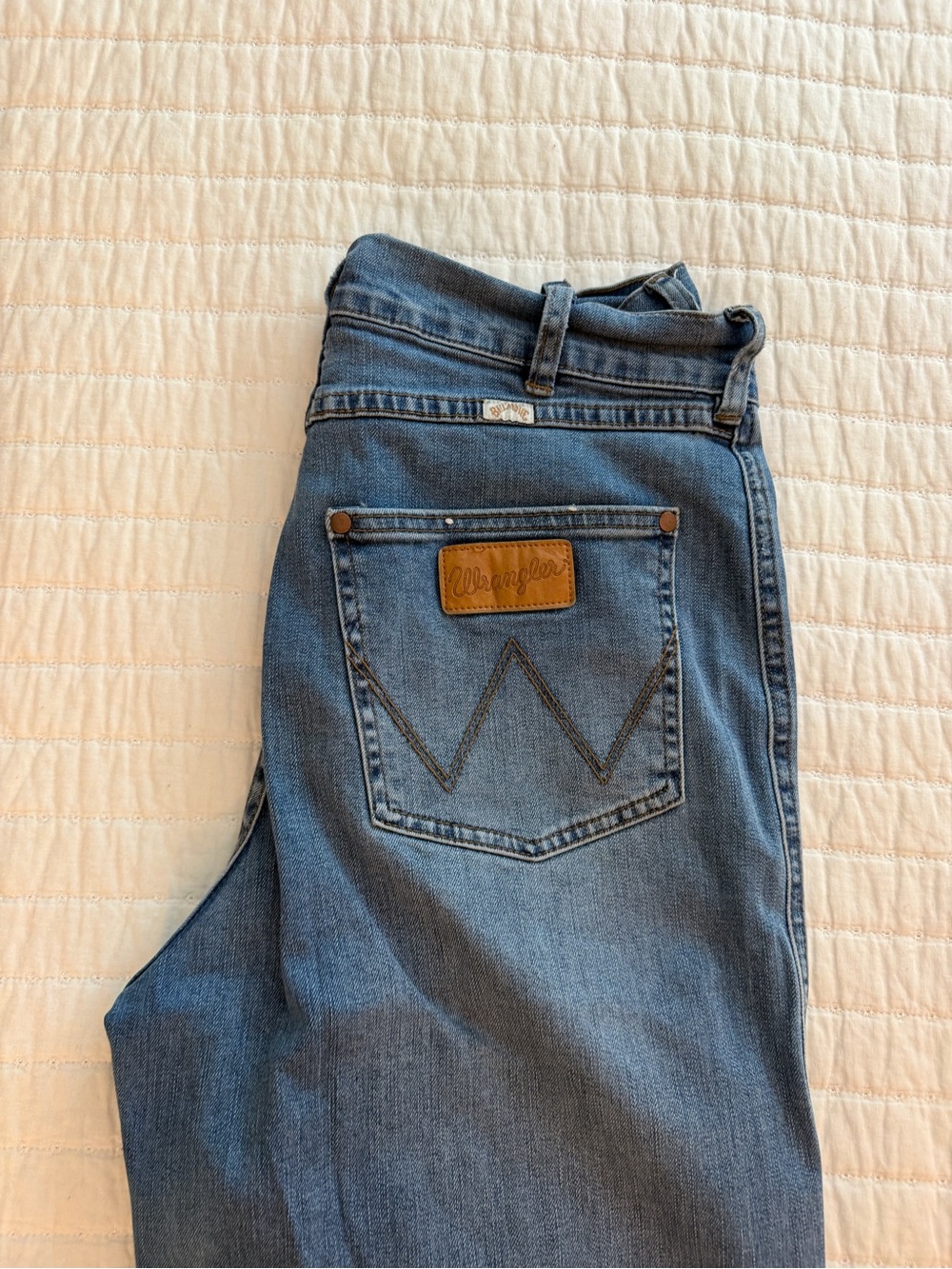 Wrangler X Billabong Blue Denim Wide-Leg cropped Jeans